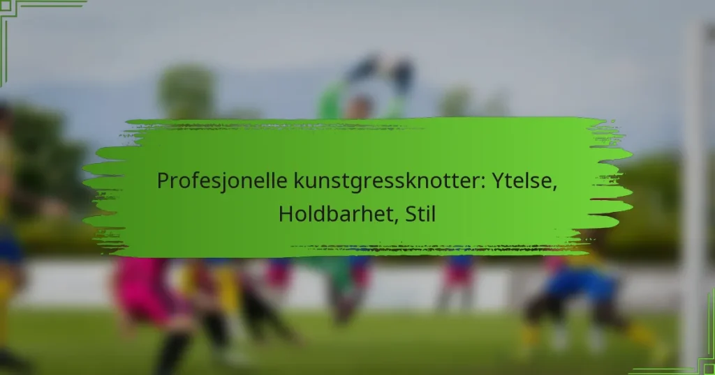 Profesjonelle kunstgressknotter: Ytelse, Holdbarhet, Stil