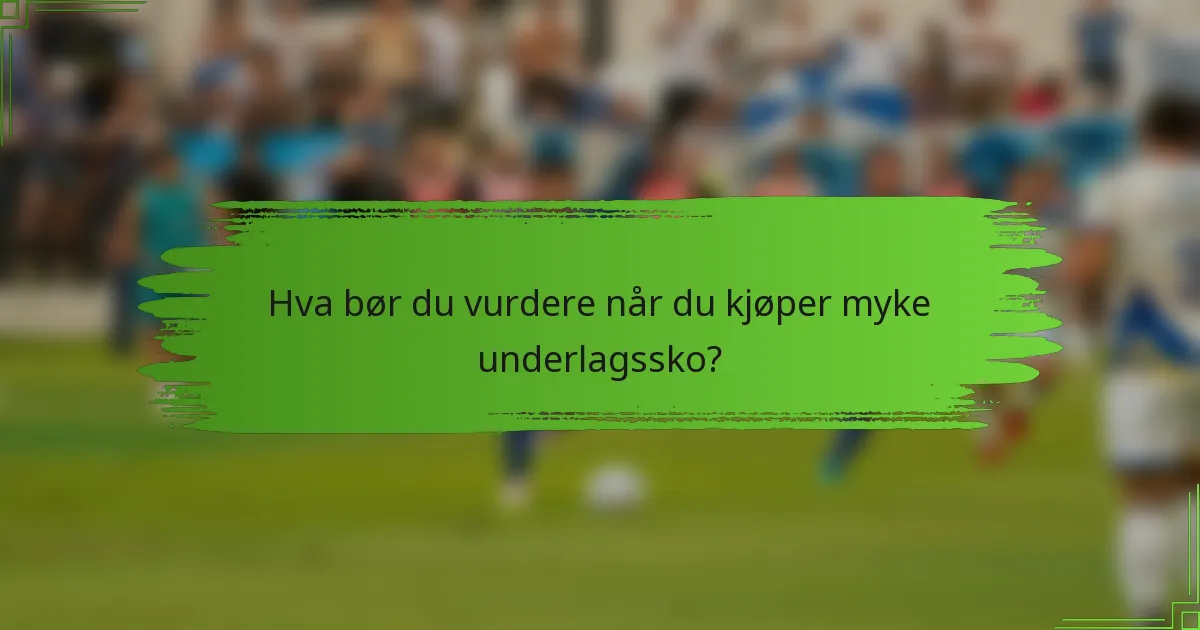 Hva bør du vurdere når du kjøper myke underlagssko?