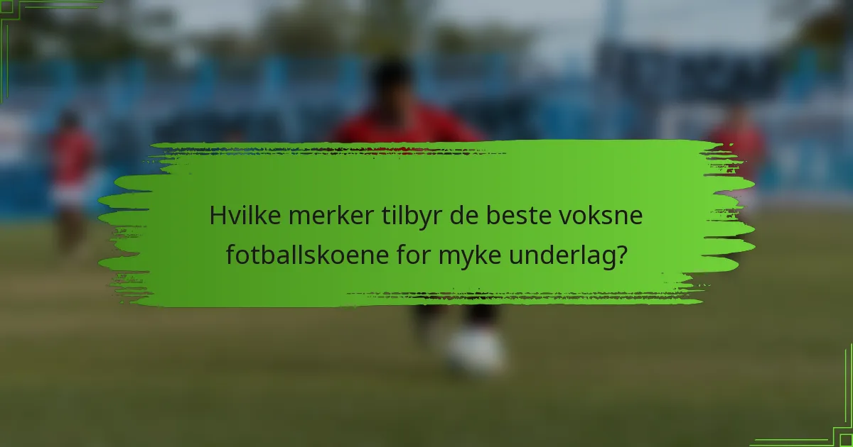 Hvilke merker tilbyr de beste voksne fotballskoene for myke underlag?