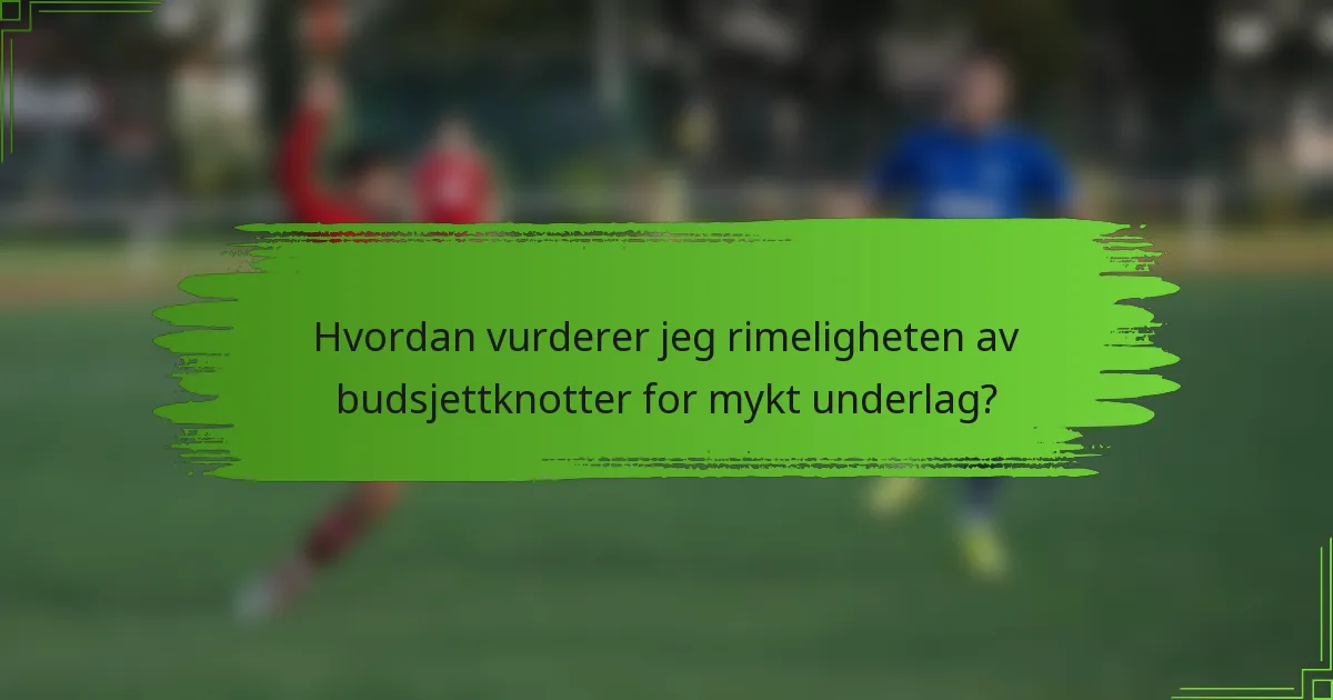 Hvordan vurderer jeg rimeligheten av budsjettknotter for mykt underlag?